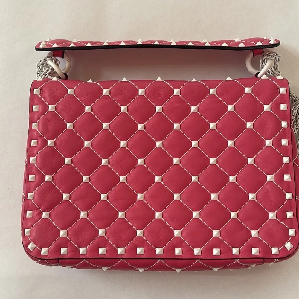 Valentino Garavani Rockstud Spike #59650V88B Pink Handbag - Picture 7 of 14